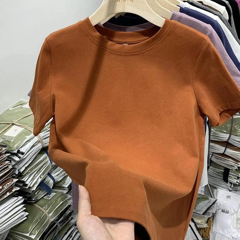 Women T Shirt Girls T-Shirt Woman Clothes Tops Tshirt Female Short Sleeve Spring Tee Sexy Y2k Top White