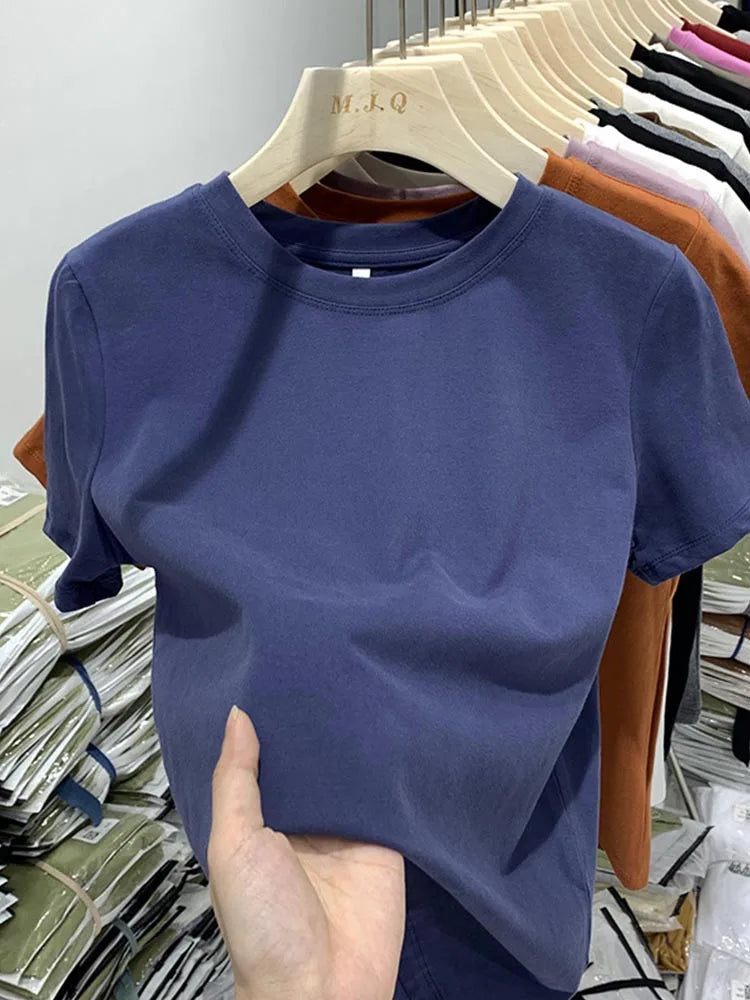 Women T Shirt Girls T-Shirt Woman Clothes Tops Tshirt Female Short Sleeve Spring Tee Sexy Y2k Top White