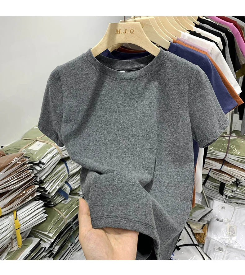 Women T Shirt Girls T-Shirt Woman Clothes Tops Tshirt Female Short Sleeve Spring Tee Sexy Y2k Top White