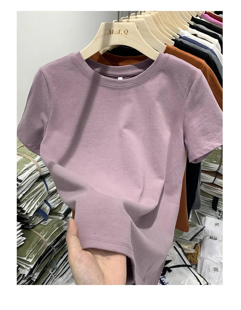 Women T Shirt Girls T-Shirt Woman Clothes Tops Tshirt Female Short Sleeve Spring Tee Sexy Y2k Top White