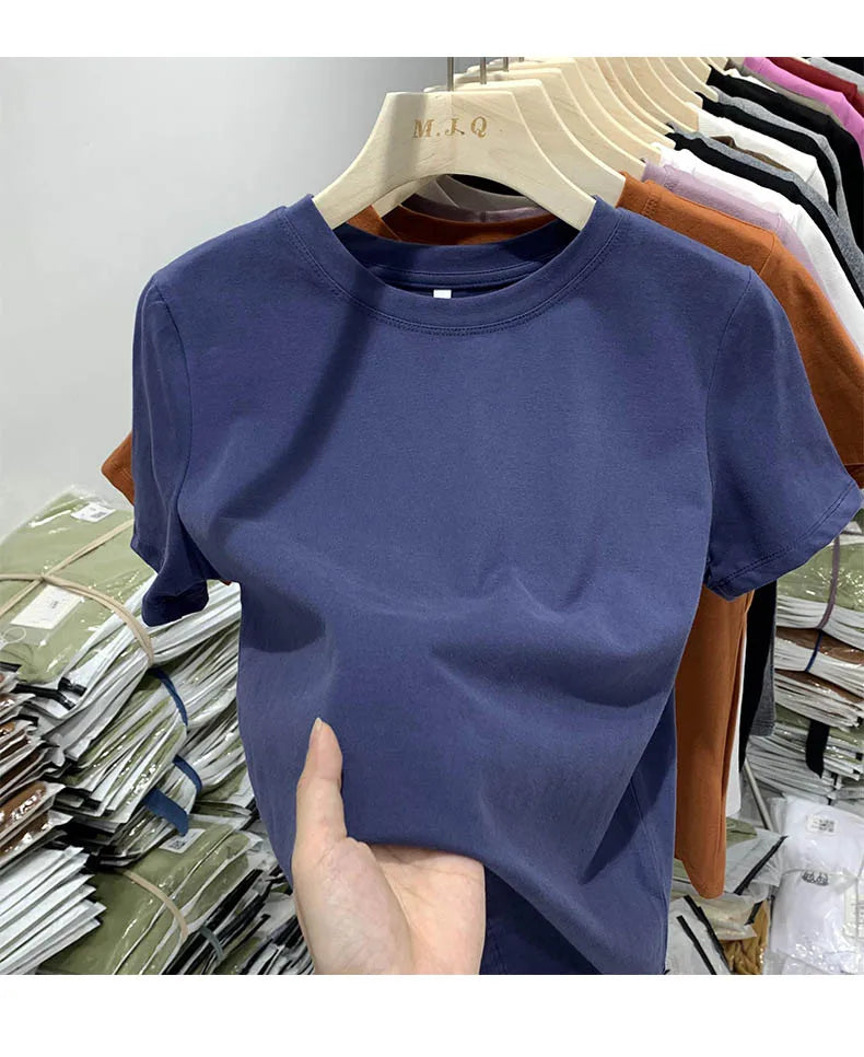 Women T Shirt Girls T-Shirt Woman Clothes Tops Tshirt Female Short Sleeve Spring Tee Sexy Y2k Top White