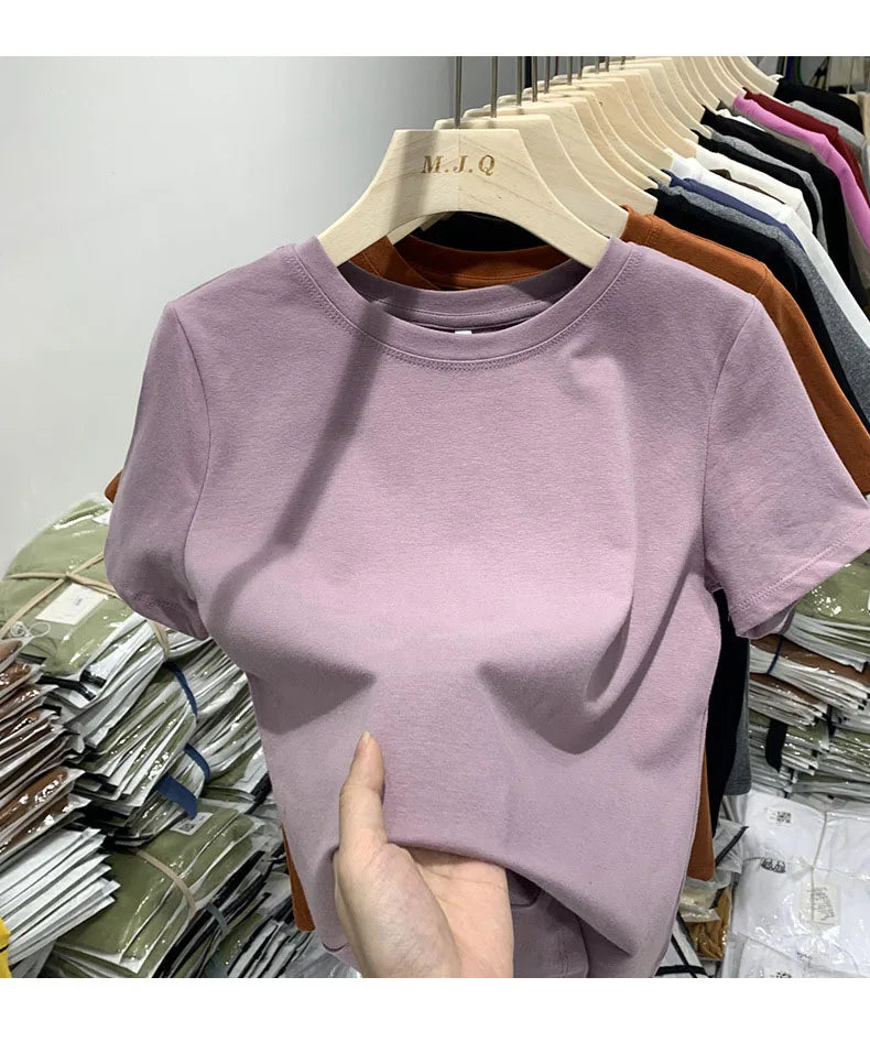 Women T Shirt Girls T-Shirt Woman Clothes Tops Tshirt Female Short Sleeve Spring Tee Sexy Y2k Top White