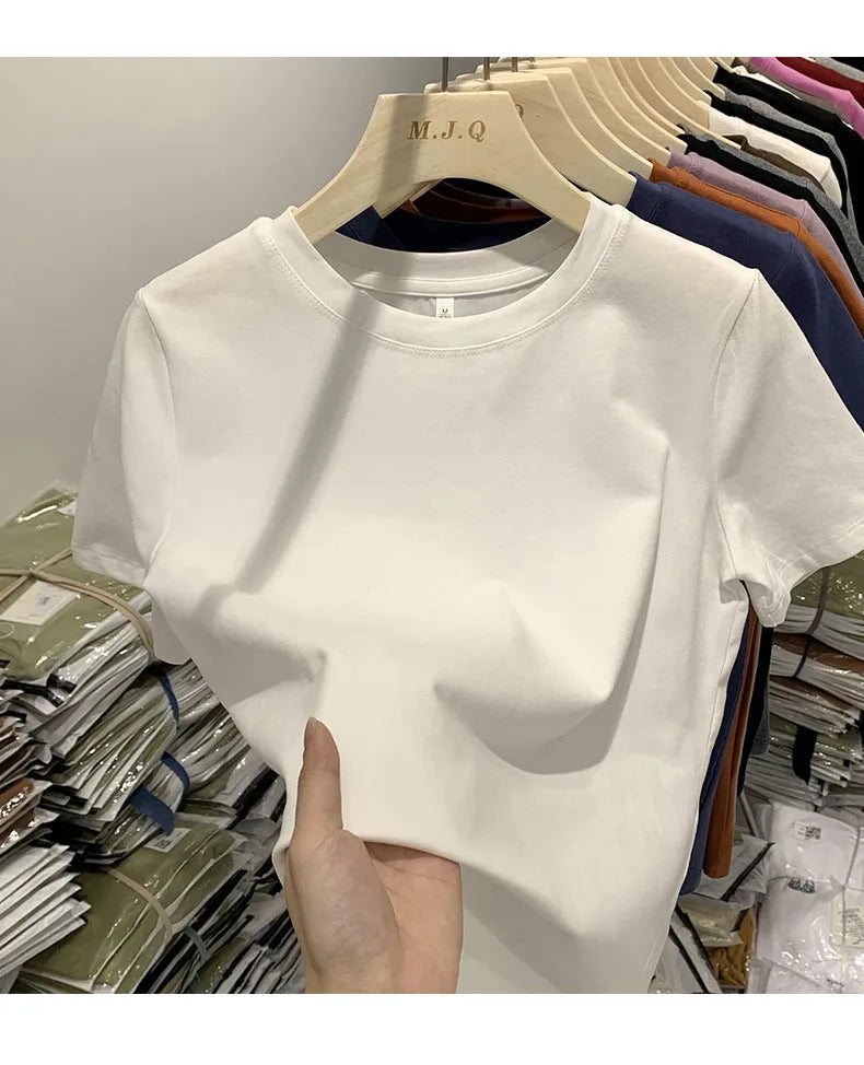 Women T Shirt Girls T-Shirt Woman Clothes Tops Tshirt Female Short Sleeve Spring Tee Sexy Y2k Top White
