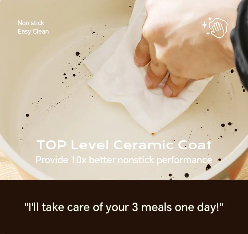 Stew Pot WithLid Soup Pot Non-stick Pot Thick Soup Ceramic Glaze Heat-Resistant Household Two Ears Cookware Gas Induction Cooker
