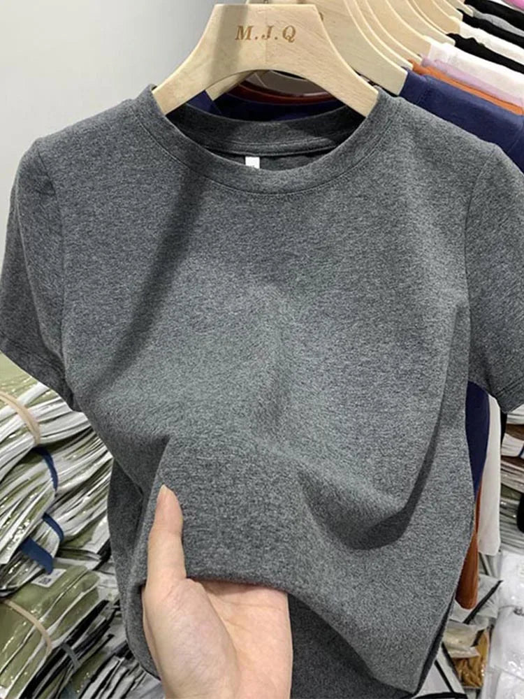 Women T Shirt Girls T-Shirt Woman Clothes Tops Tshirt Female Short Sleeve Spring Tee Sexy Y2k Top White