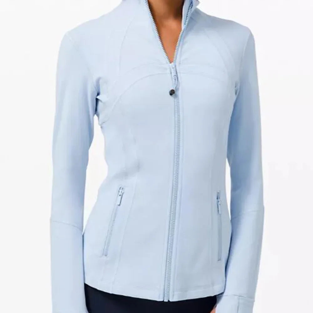 Women's Slim-Fit Zippered Training define Jacket - Long Sleeve Fitness Running Top for Jogging & Sports