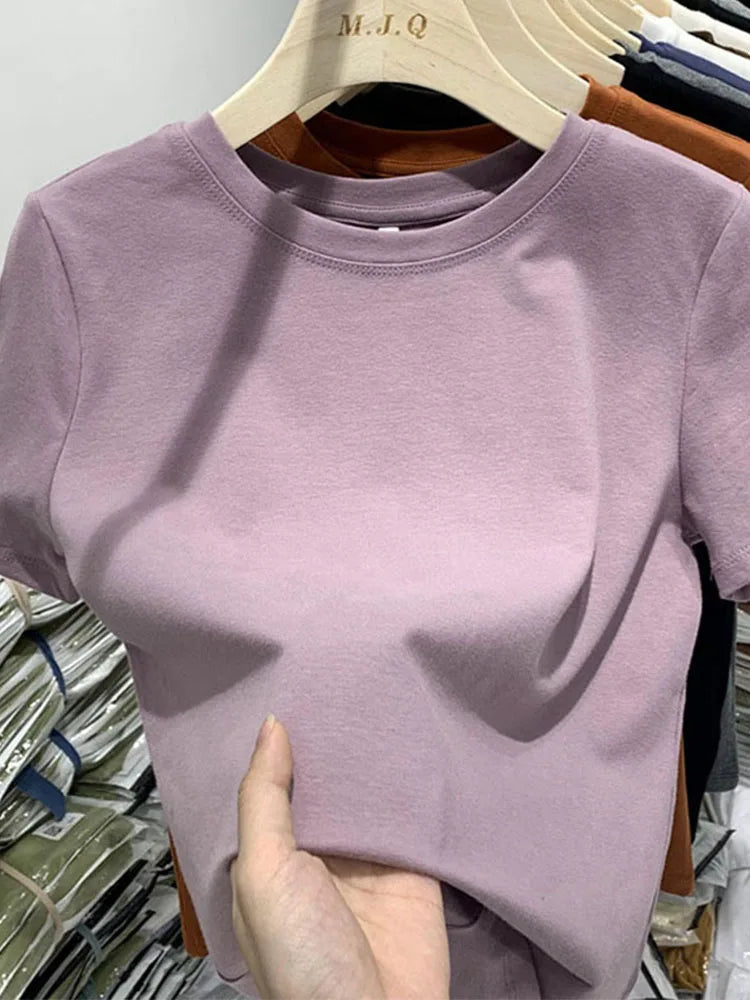 Women T Shirt Girls T-Shirt Woman Clothes Tops Tshirt Female Short Sleeve Spring Tee Sexy Y2k Top White
