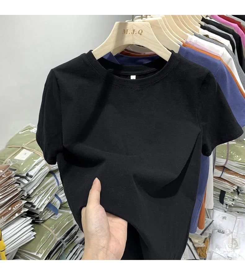 Women T Shirt Girls T-Shirt Woman Clothes Tops Tshirt Female Short Sleeve Spring Tee Sexy Y2k Top White
