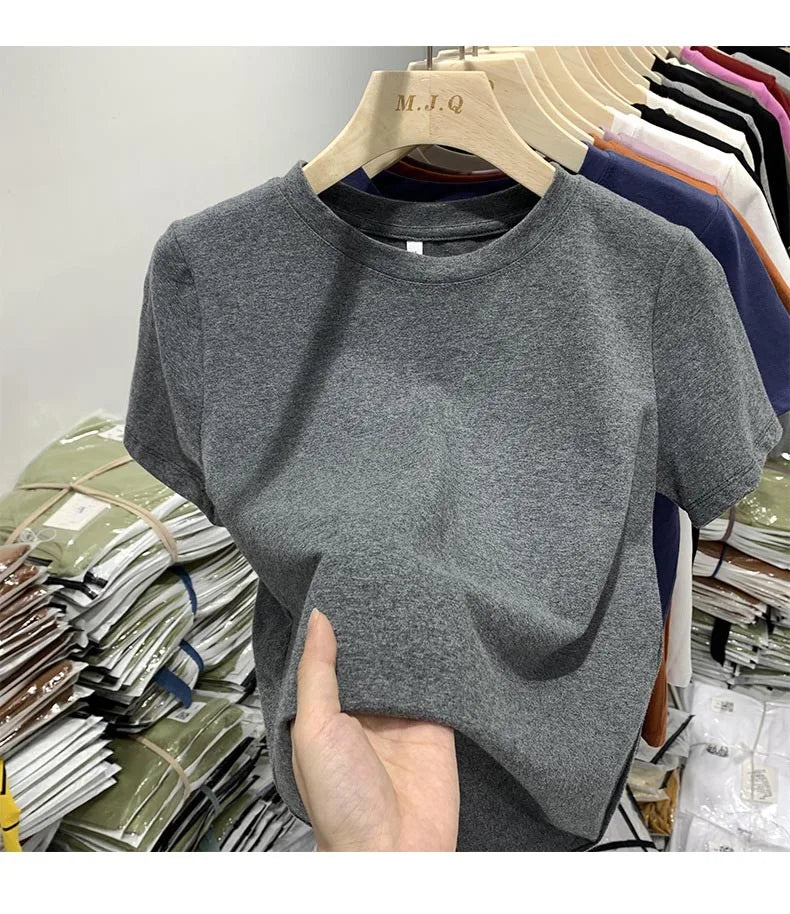 Women T Shirt Girls T-Shirt Woman Clothes Tops Tshirt Female Short Sleeve Spring Tee Sexy Y2k Top White