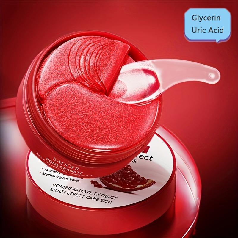 60 Pcs Box of Hydrating Pomegranate Essence Under Eye Patches for Firming Eye Skin, Rejuvenating Eye Masks with Eye Gel Pads