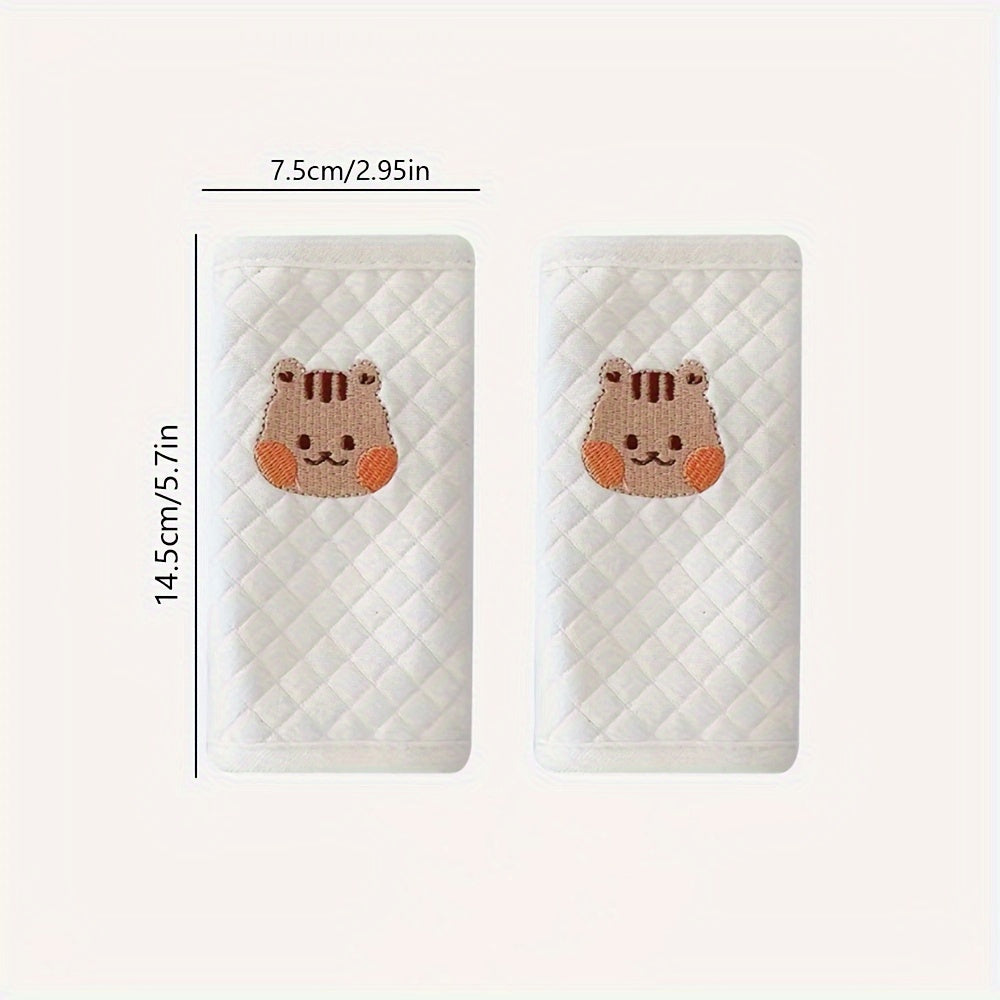 Cute Cartoon Bear Baby Safety Seat Shoulder Strap Protective Cover - Soft Padded Cushion, Adjustable Design, Stroller and Car Seat Compatible, Anti-Legging, Easy to Install, Washable, Durable - Perfect Gift for Christmas, Hal
