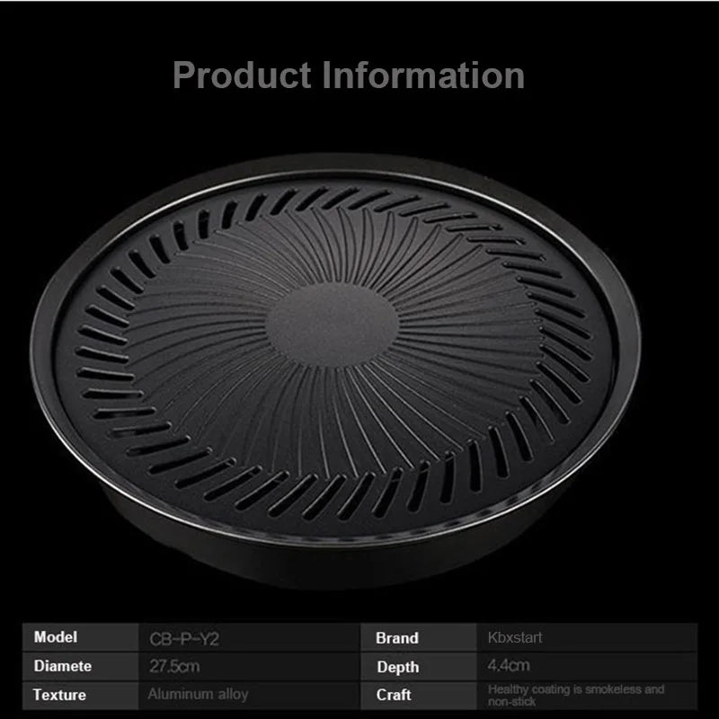 Smokeless Stovetop BBQ Grill Pan Gas Non-Stick Gas Stove Plate Electric Stove Bakeware Barbecue Roast For Baking Camping Travel
