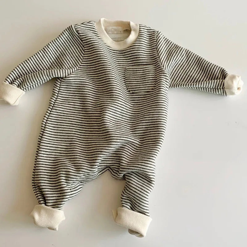 Newborn Fashion Striped Jumpsuit