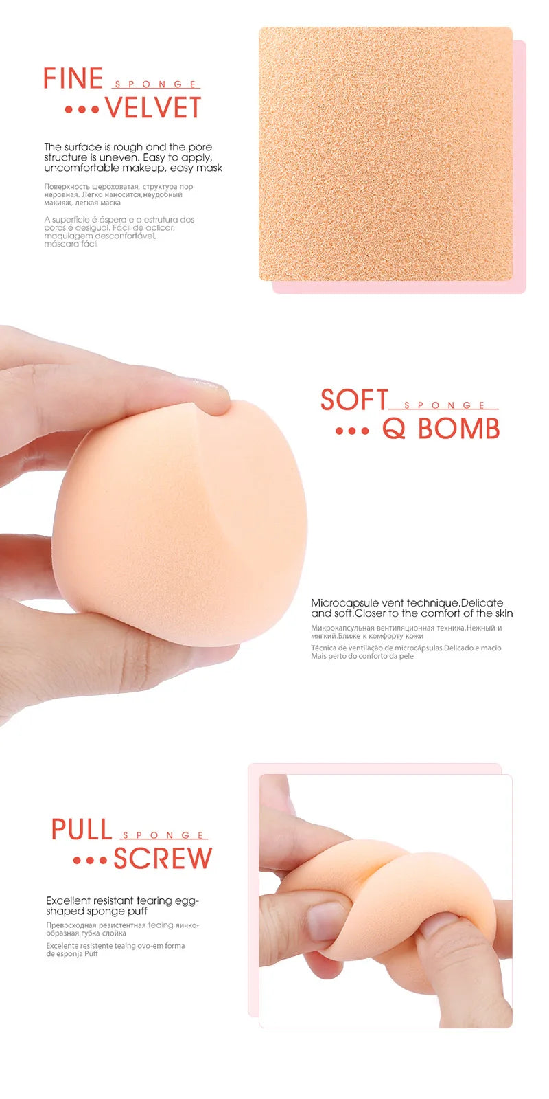 Makeup Blender Cosmetic Puff Makeup Sponges Cushion Foundation Powder Sponge Beauty Tool for Women Girls Make Up Accessories