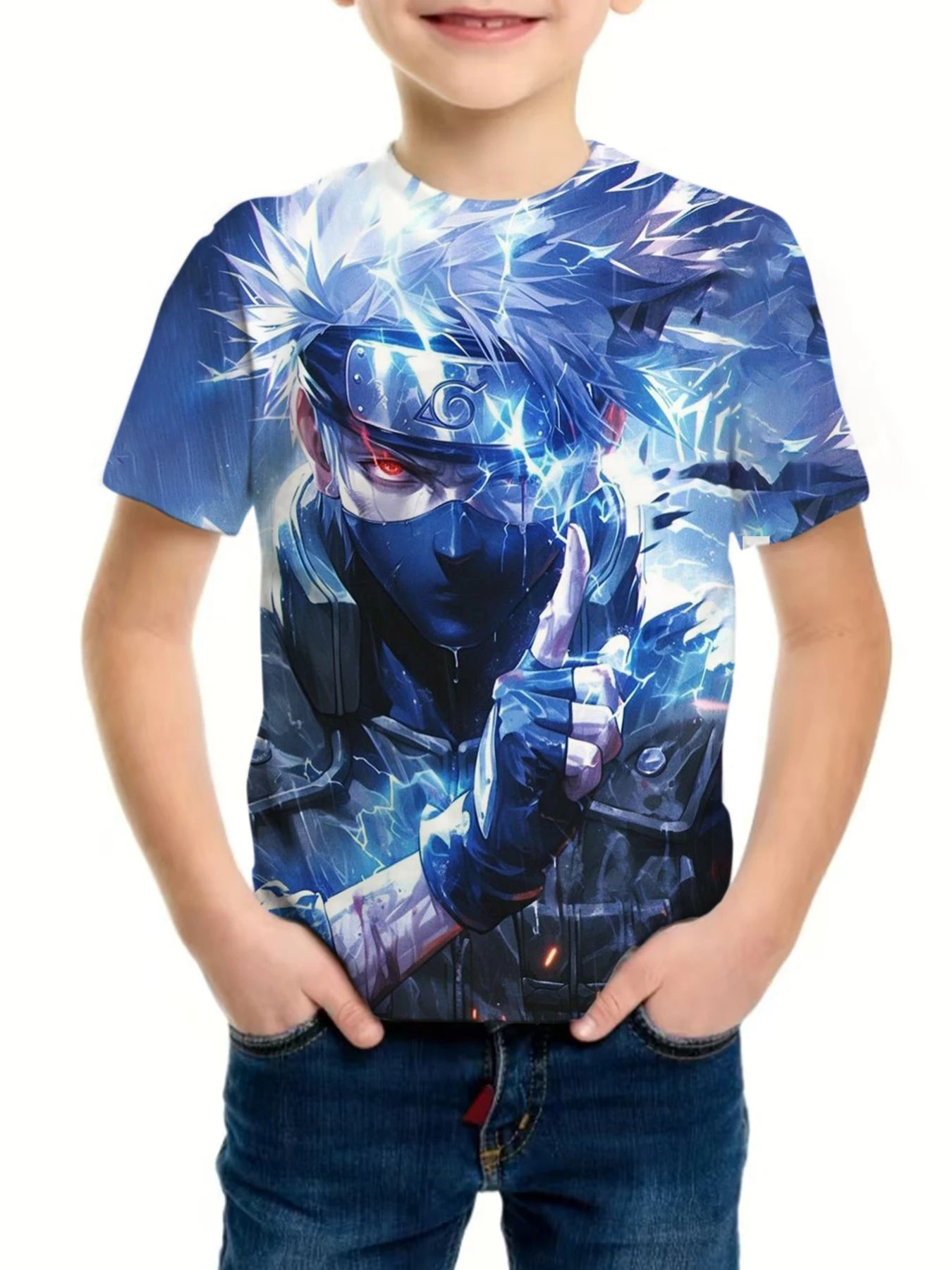 Boy's Anime Wukong Dragonball Graphic T-shirt, Casual Slightly Stretch Breathable Slim Fit Tee Kid's Clothing for Summer Outdoor