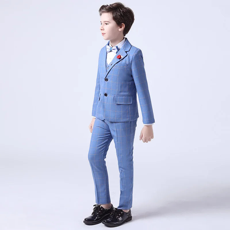 Boys Suit For Wedding Teenager Kids Formal Ceremony Tuxedo Dress Children Photograph Blazer Evening Party Performance Costume