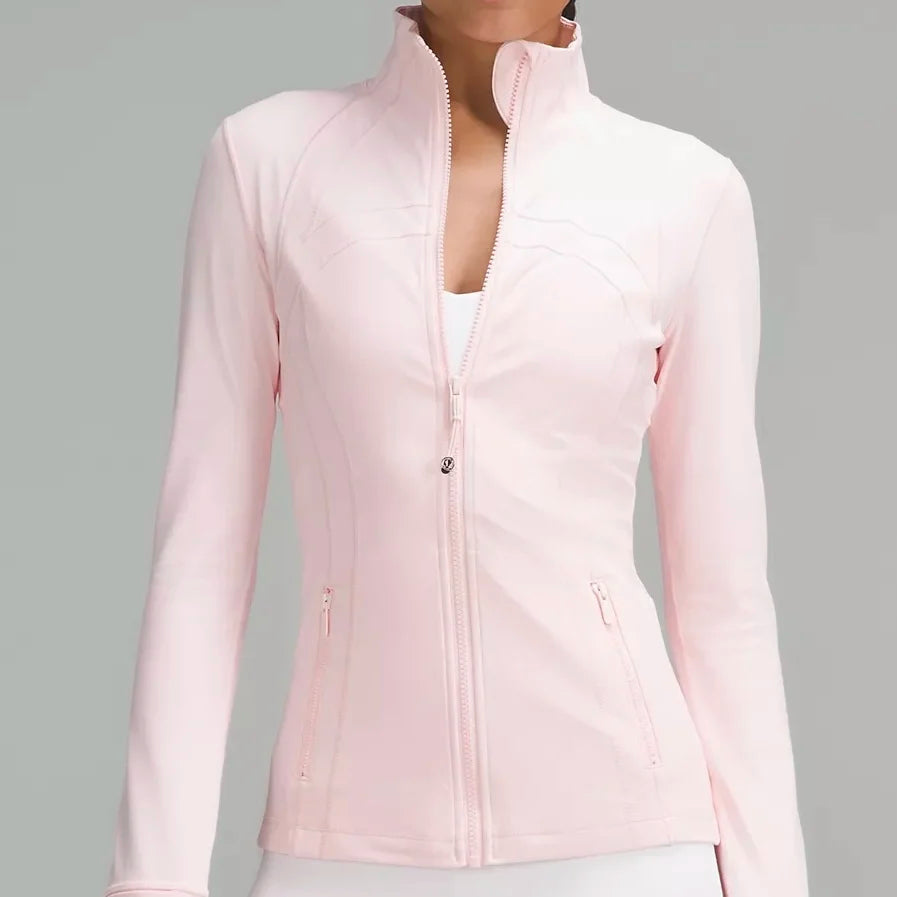 Women's Slim-Fit Zippered Training define Jacket - Long Sleeve Fitness Running Top for Jogging & Sports