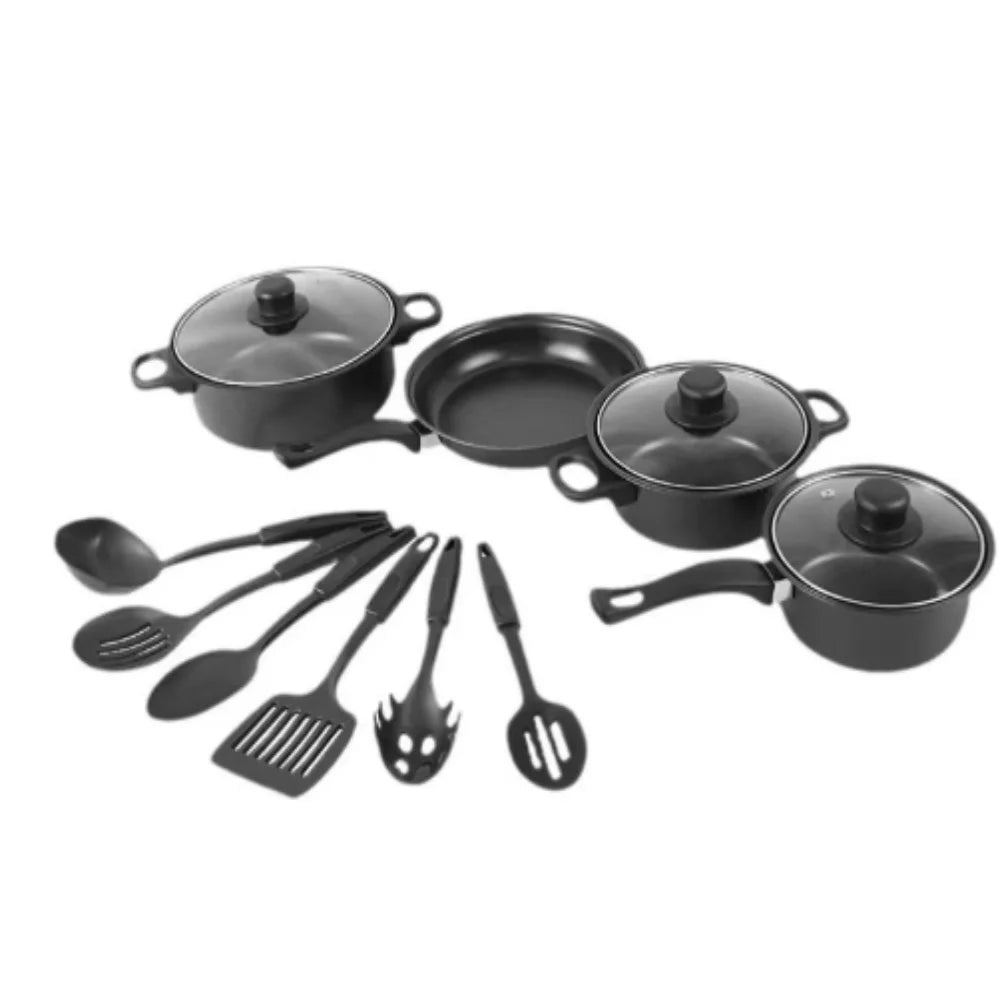 13pcs Durable Non Stick Cookware Set Multifunctional Kitchen Utensil Soup Milk Pot Maifanstone Frying Pan Household