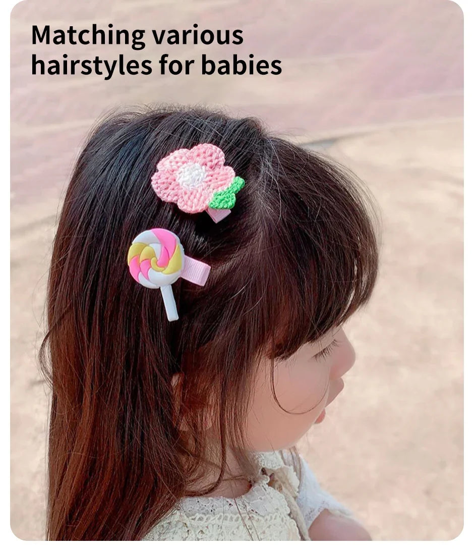 14-28-42-70Pcs Cartoon Baby Hair Clip Set Flower Fruit Baby Girl Barrettes Bangs Hairpins Kids Hair Accessories