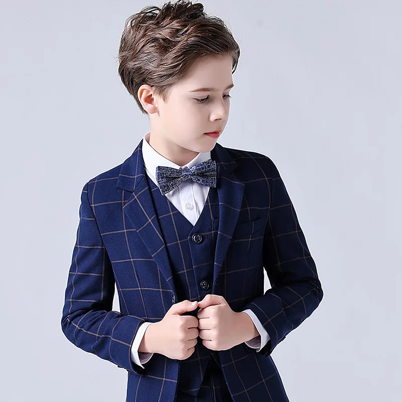 Boys Suit For Wedding Teenager Kids Formal Ceremony Tuxedo Dress Children Photograph Blazer Evening Party Performance Costume