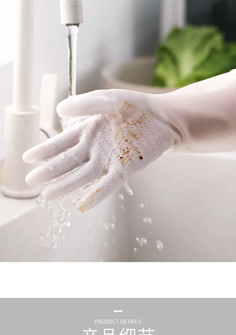 Household Dishwashing Gloves Women Washing Clothes Waterproof Rubber Gloves Thin Household Brush Bowl Latex Gloves #2723