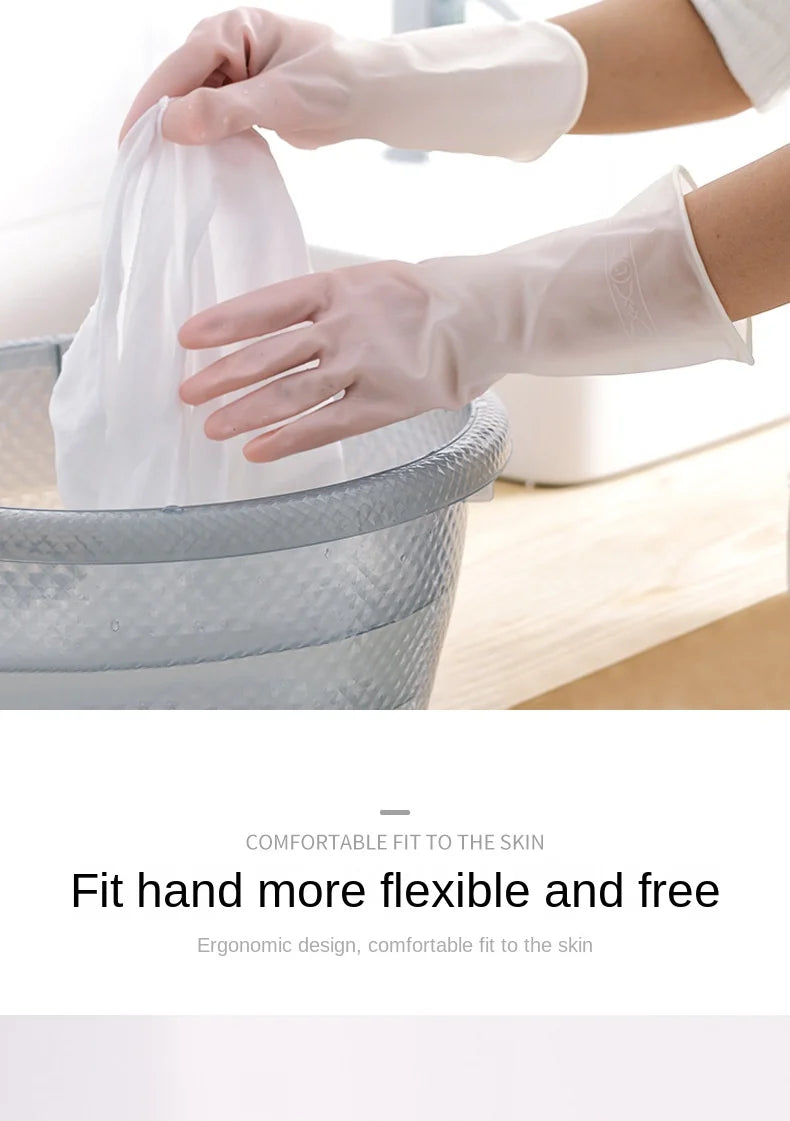 Household Dishwashing Gloves Women Washing Clothes Waterproof Rubber Gloves Thin Household Brush Bowl Latex Gloves #2723