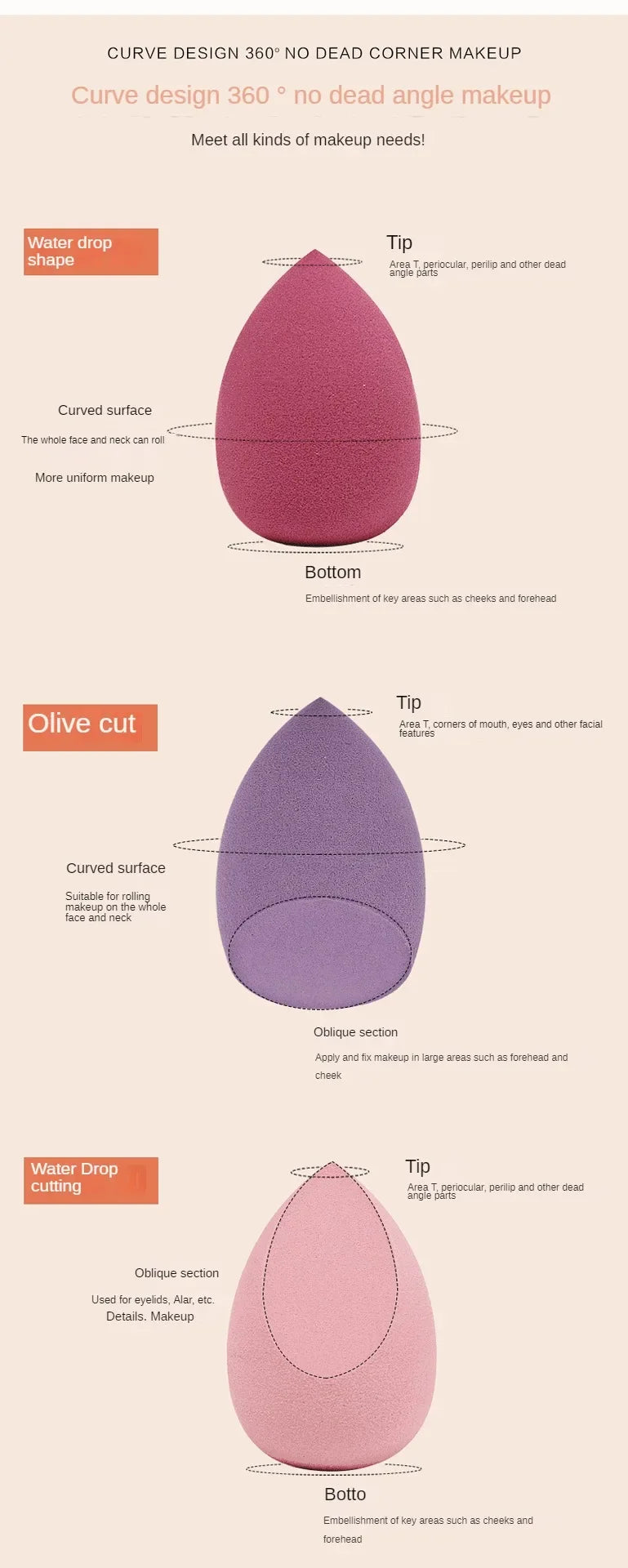 Makeup Blender Cosmetic Puff Makeup Sponge Cushion Foundation Powder Sponge Beauty Tool Women Make Up Accessories