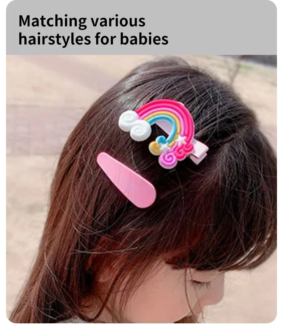 14-28-42-70Pcs Cartoon Baby Hair Clip Set Flower Fruit Baby Girl Barrettes Bangs Hairpins Kids Hair Accessories