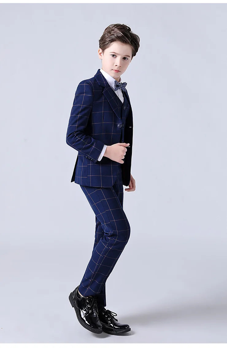 Boys Suit For Wedding Teenager Kids Formal Ceremony Tuxedo Dress Children Photograph Blazer Evening Party Performance Costume