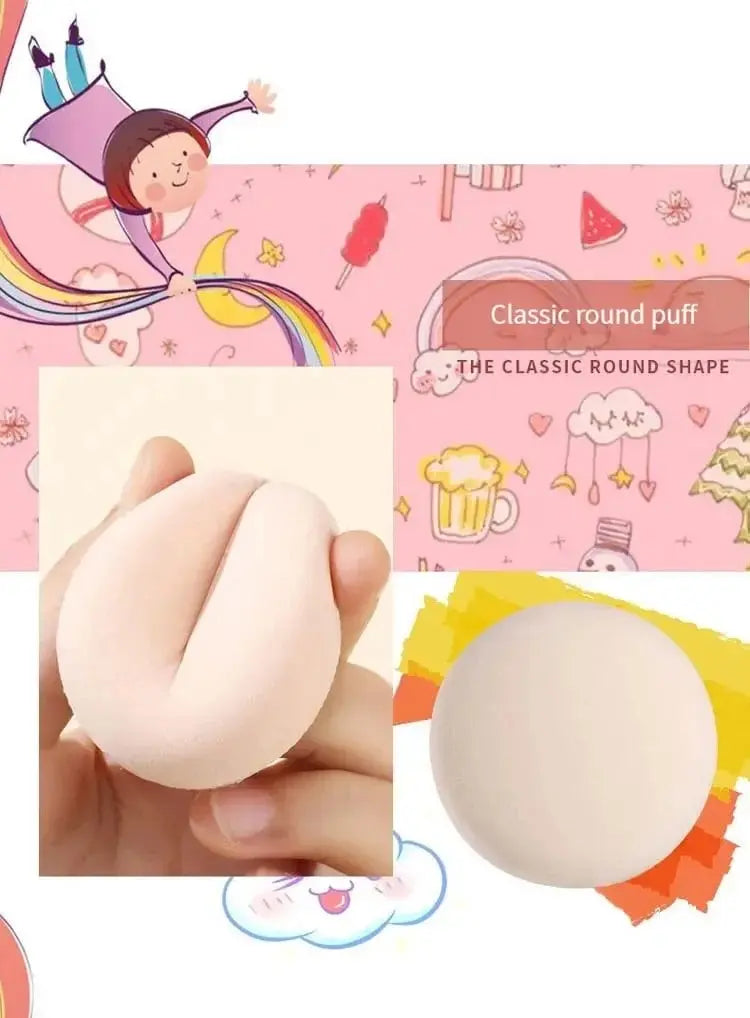 3 Pieces Dry Wet Usable Makeup Cosmetic Puff Sponge Cushion Puff for Foundation Powder Soft and Cute