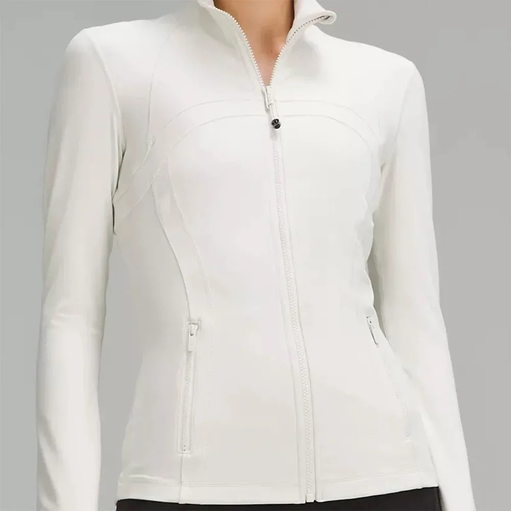 Women's Slim-Fit Zippered Training define Jacket - Long Sleeve Fitness Running Top for Jogging & Sports