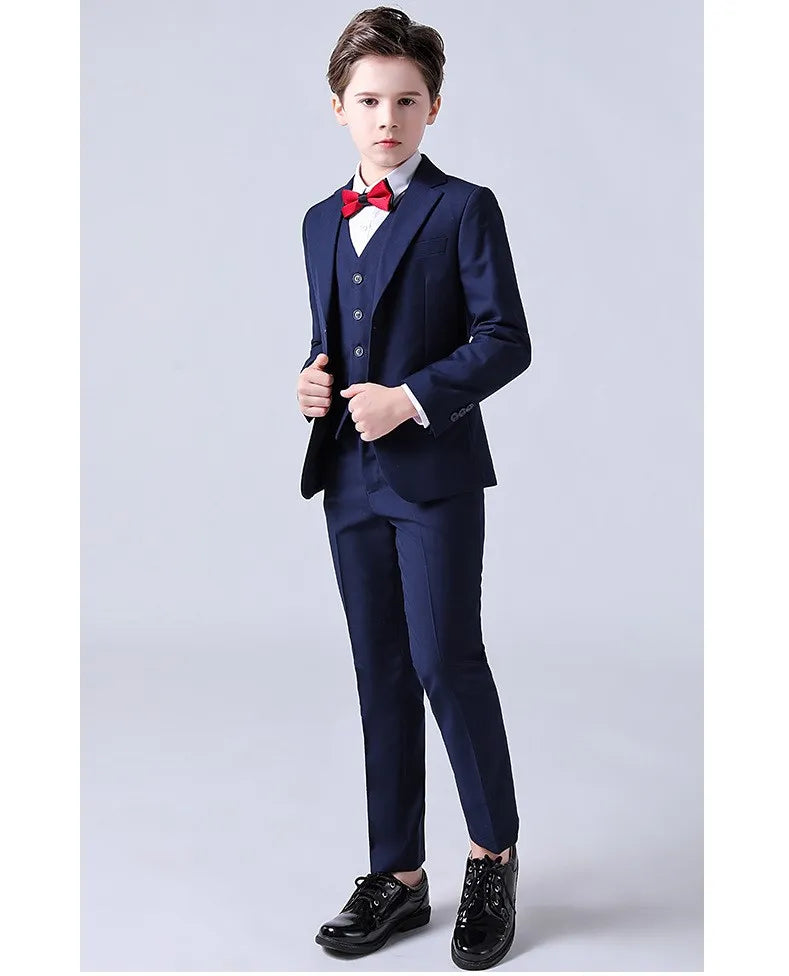 Boys Suit For Wedding Teenager Kids Formal Ceremony Tuxedo Dress Children Photograph Blazer Evening Party Performance Costume