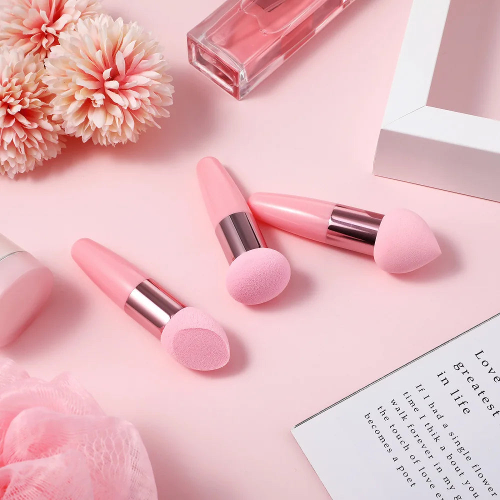 3Pcs Beauty Pen Set Sponge Makeup With Handle Foundation Sponge Blending Sponges Tools Compact Size For Suitable All