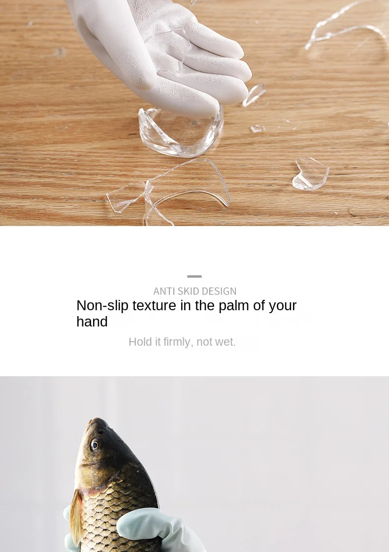 Household Dishwashing Gloves Women Washing Clothes Waterproof Rubber Gloves Thin Household Brush Bowl Latex Gloves #2723