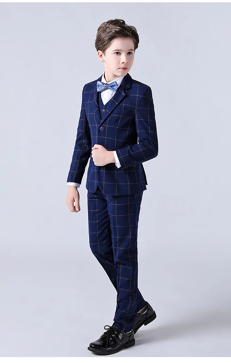 Boys Suit For Wedding Teenager Kids Formal Ceremony Tuxedo Dress Children Photograph Blazer Evening Party Performance Costume
