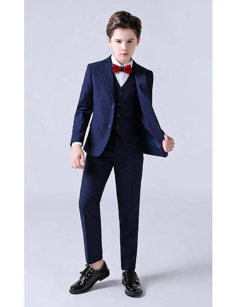 Boys Suit For Wedding Teenager Kids Formal Ceremony Tuxedo Dress Children Photograph Blazer Evening Party Performance Costume