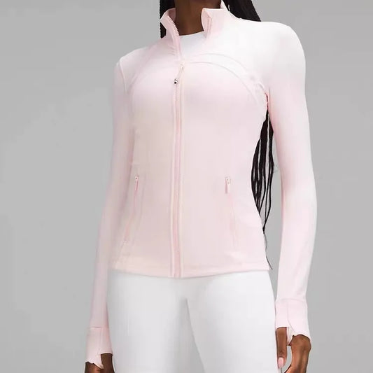 Women's Slim-Fit Zippered Training define Jacket - Long Sleeve Fitness Running Top for Jogging & Sports