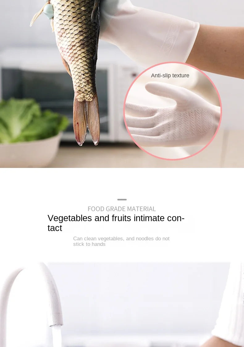 Household Dishwashing Gloves Women Washing Clothes Waterproof Rubber Gloves Thin Household Brush Bowl Latex Gloves #2723