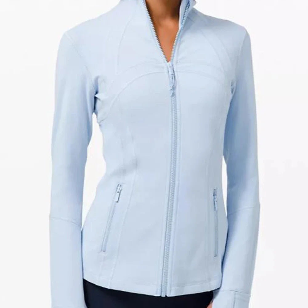 Women's Slim-Fit Zippered Training define Jacket - Long Sleeve Fitness Running Top for Jogging & Sports