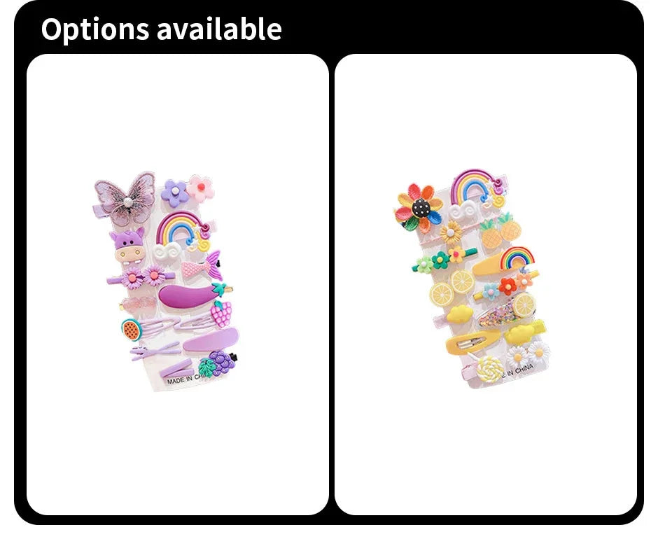 14-28-42-70Pcs Cartoon Baby Hair Clip Set Flower Fruit Baby Girl Barrettes Bangs Hairpins Kids Hair Accessories