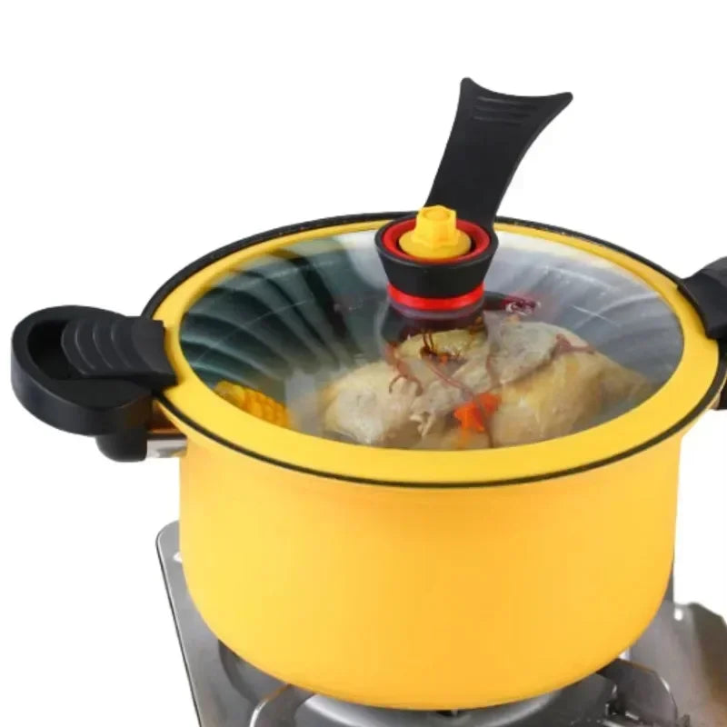 Micro Pressure Cooker Cookware Soup Meats Pot Rice Cooker Gas Stove Pressure Stew Pan Non-Stick Cooking Pot For Kitchen