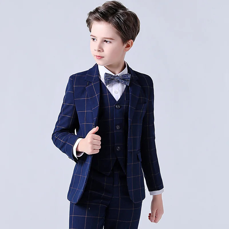 Boys Suit For Wedding Teenager Kids Formal Ceremony Tuxedo Dress Children Photograph Blazer Evening Party Performance Costume