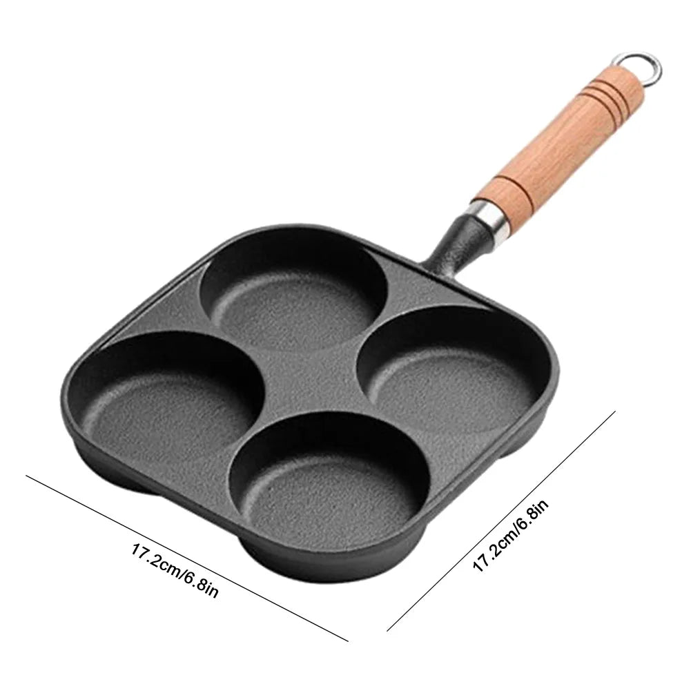 4-Hole Egg Frying Pan Nonstick Cookware Steak Pancake Pans Omelet Pan Frying Pot Suitable for Gas Stove Induction Cooker