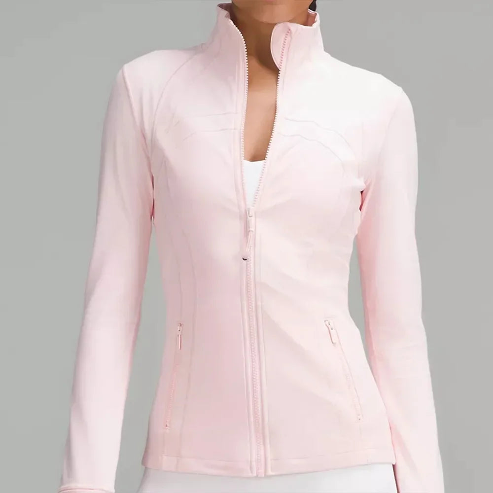 Women's Slim-Fit Zippered Training define Jacket - Long Sleeve Fitness Running Top for Jogging & Sports
