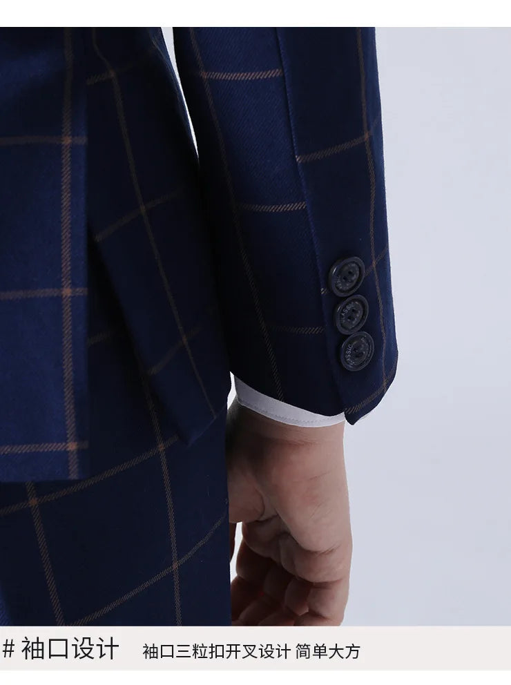 Boys Suit For Wedding Teenager Kids Formal Ceremony Tuxedo Dress Children Photograph Blazer Evening Party Performance Costume