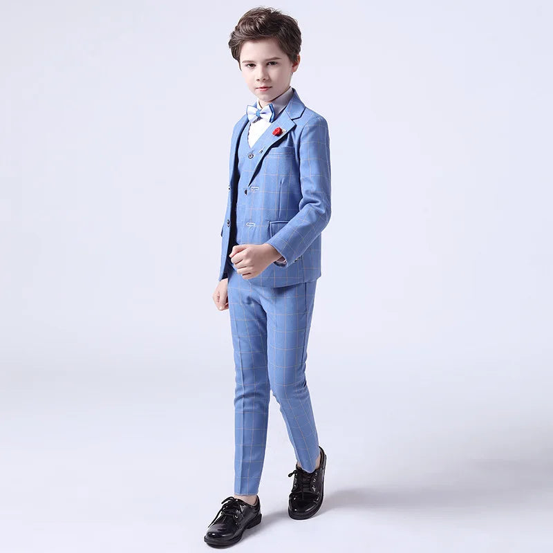 Boys Suit For Wedding Teenager Kids Formal Ceremony Tuxedo Dress Children Photograph Blazer Evening Party Performance Costume