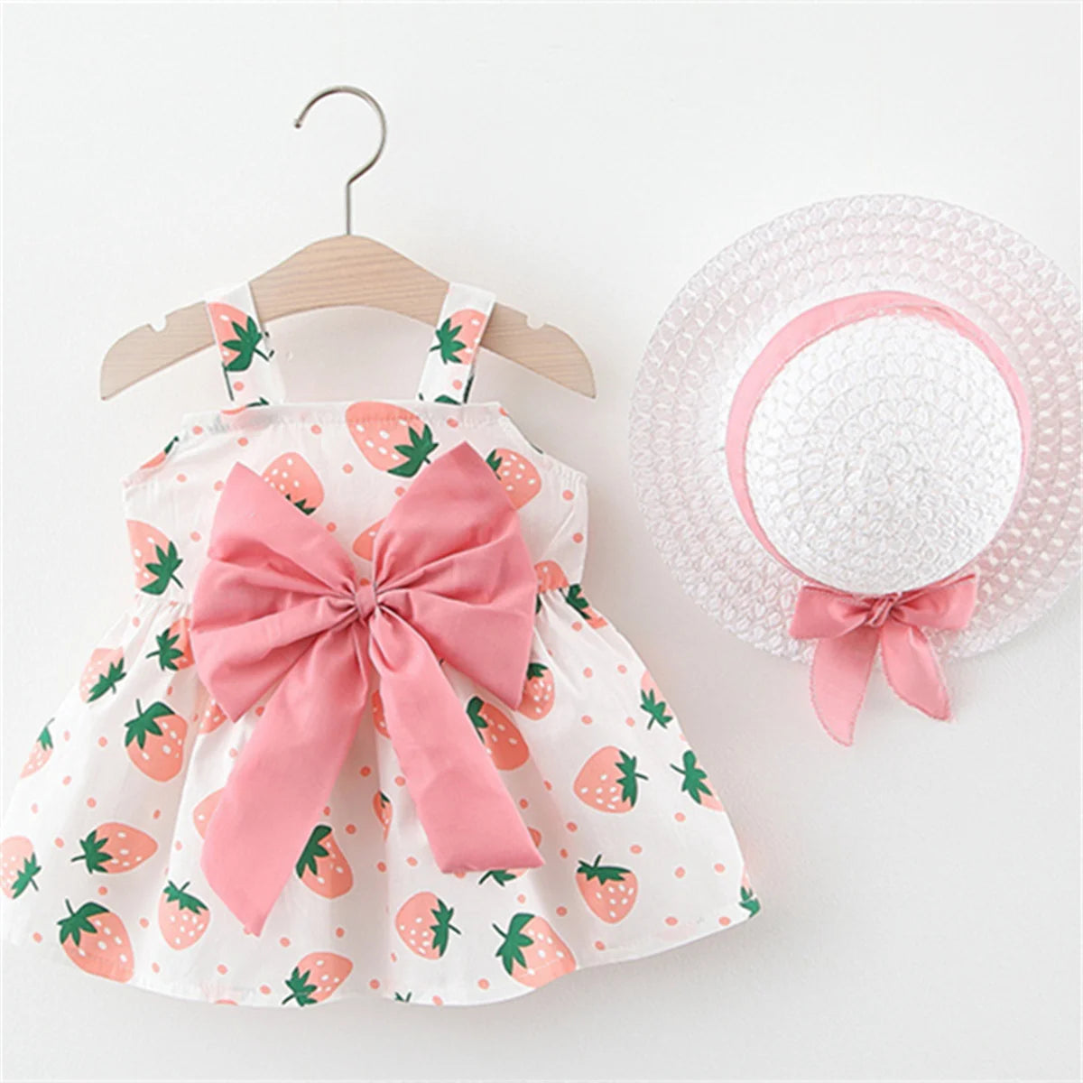 Baby Stylish Cotton Dress Bow Tie Hat
