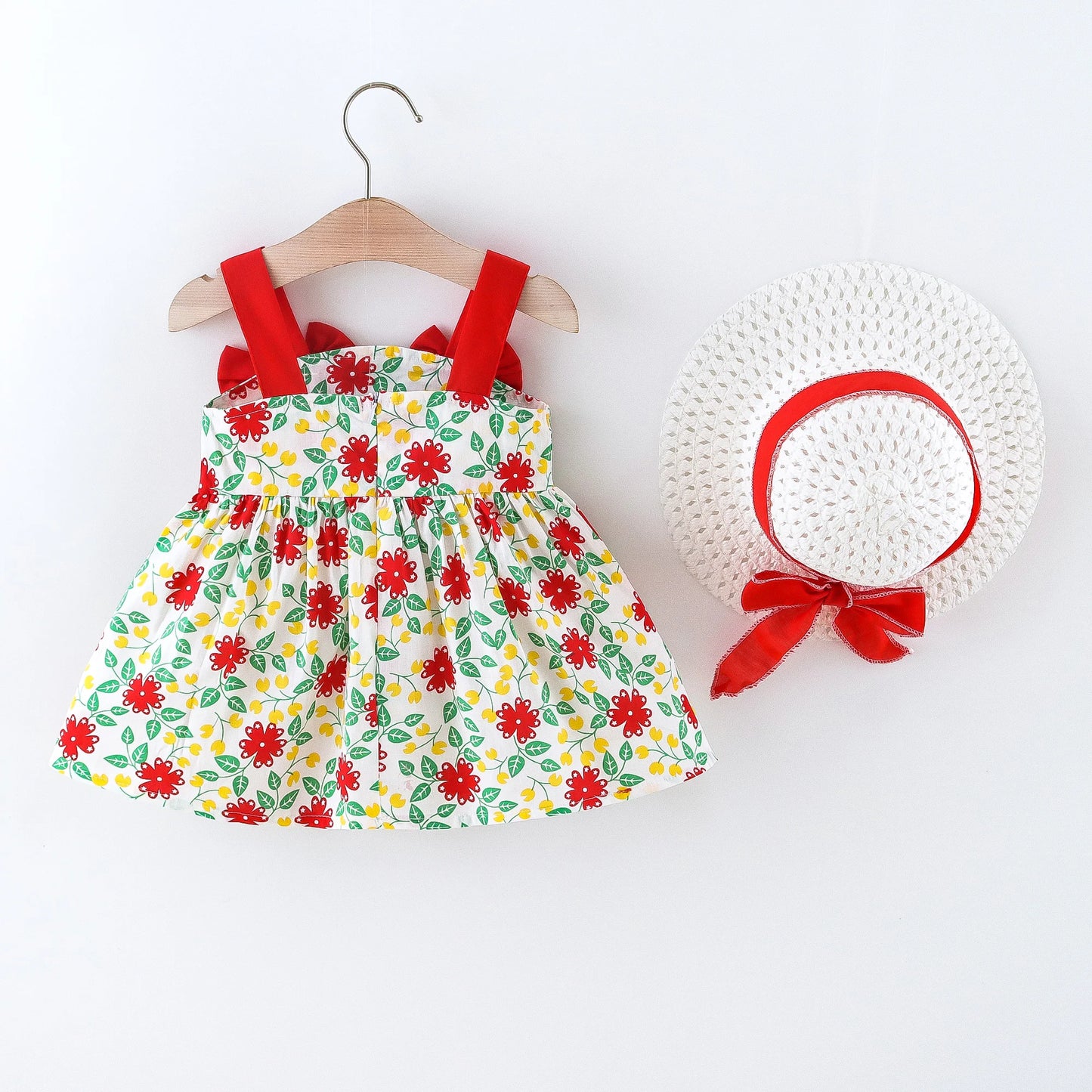 Baby Stylish Cotton Dress Bow Tie Hat