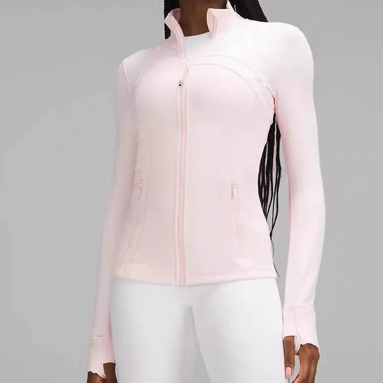 Women's Slim-Fit Zippered Training define Jacket - Long Sleeve Fitness Running Top for Jogging & Sports