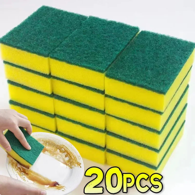 100/1Pcs Kitchen Dishwashing Sponge Soft Absorbent Clean Rub Pot Rust Scouring Pad Removing Kits Household Cleaning Brush Sponge
